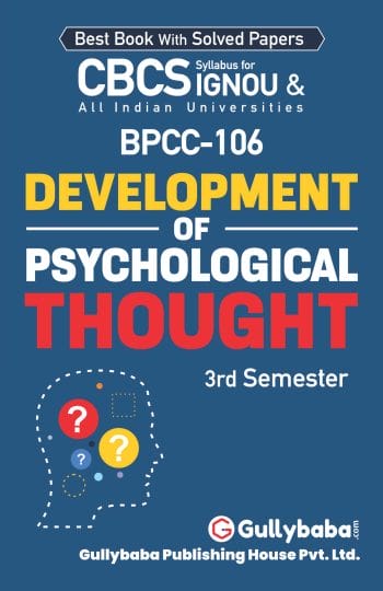 BPCC-106 Development of Psychological Thought (E) Front