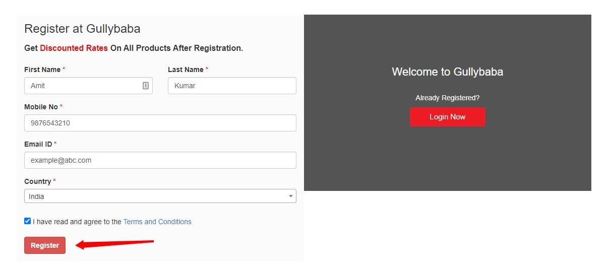 Register Your Account