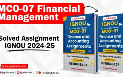 MCO-07 Financial Management Solved Assignment IGNOU 2022-23