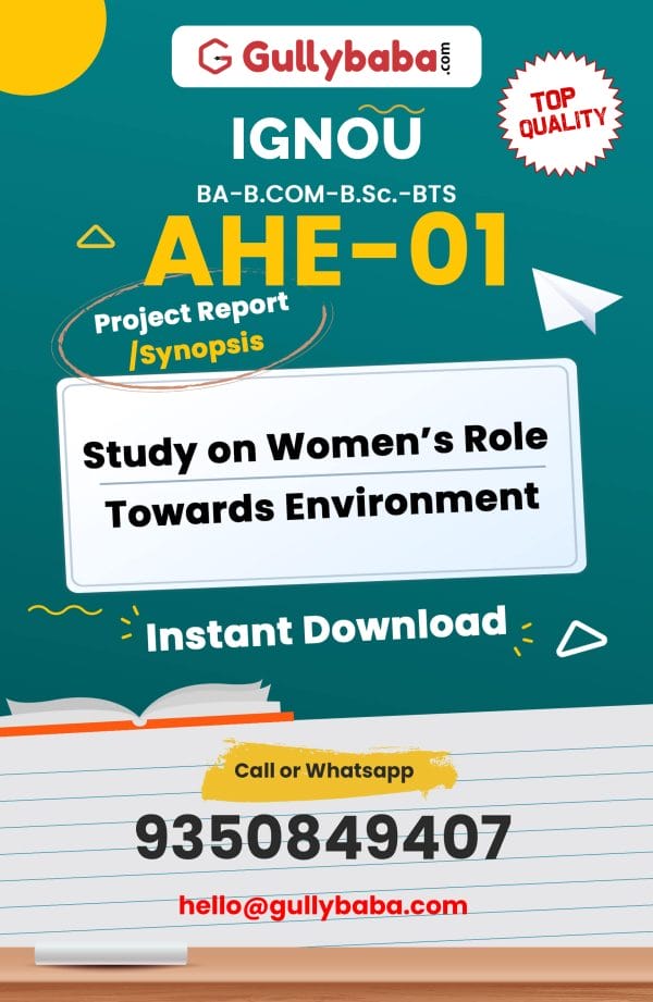 AHE-01 P Project – Study on Women’s Role Towards Environment