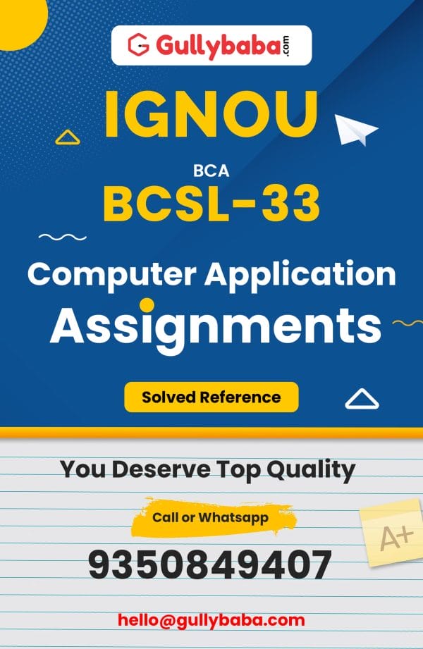 BCSL-33 Assignment