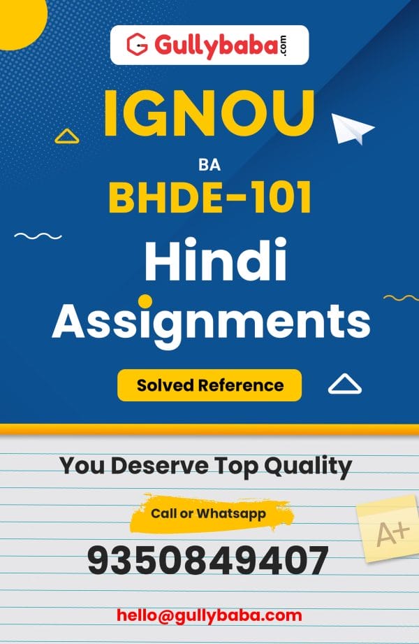 BHDE-101 Assignment