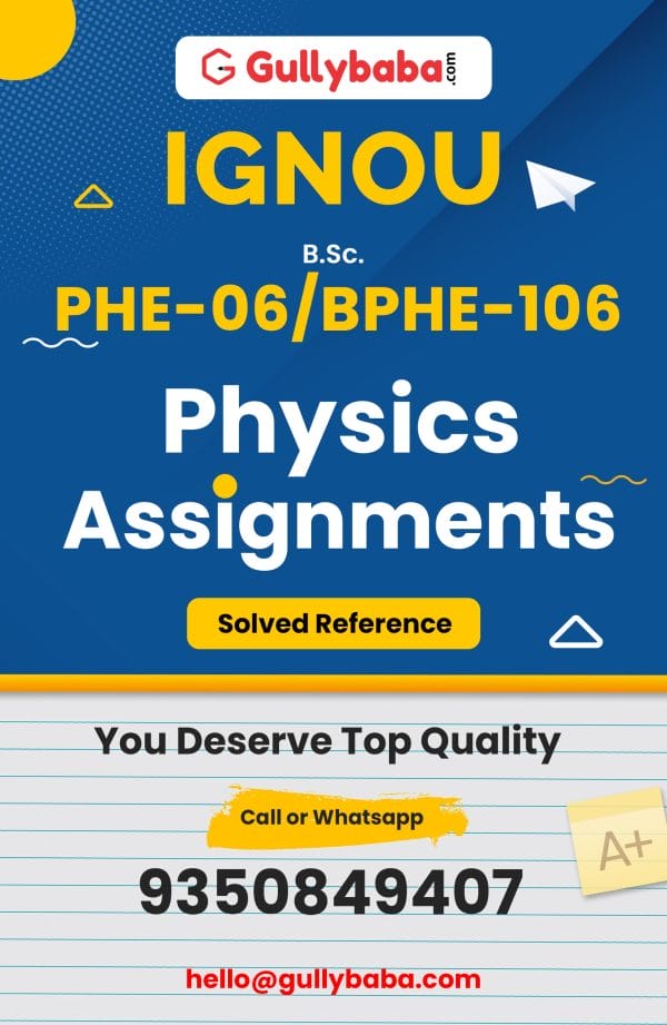 PHE-06/BPHE-106 Assignment