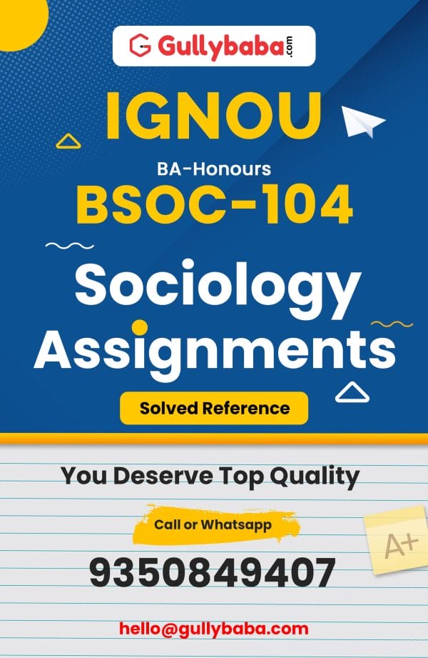 BSOC-104 Assignment