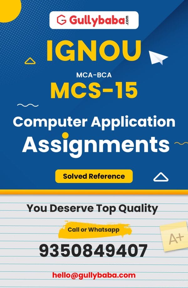 MCS-15 Assignment