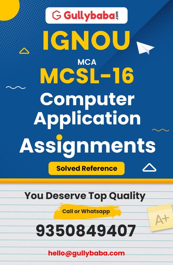 MCSL-16 Assignment