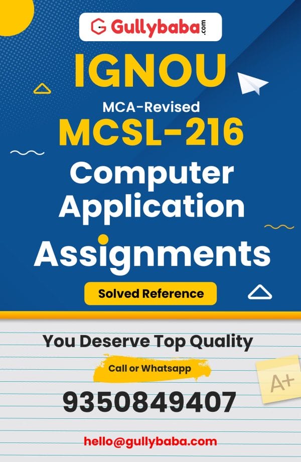 MCSL-216 Assignment