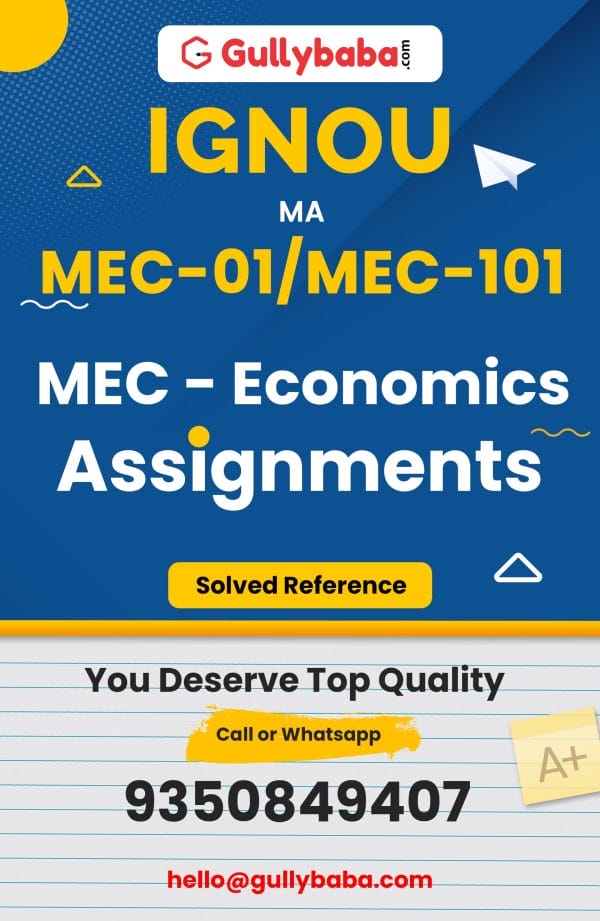 MEC-01/MEC-101 Assignment