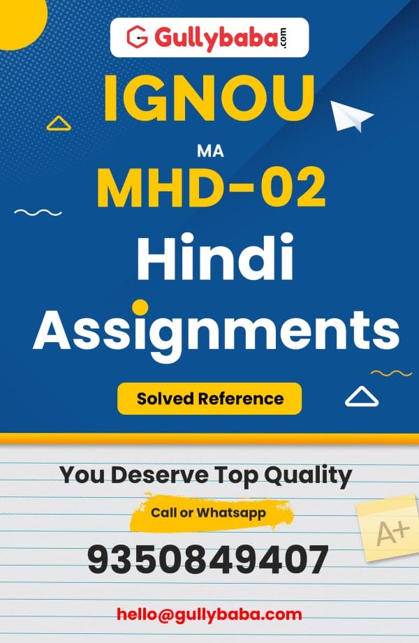 ignou mhd assignment answer