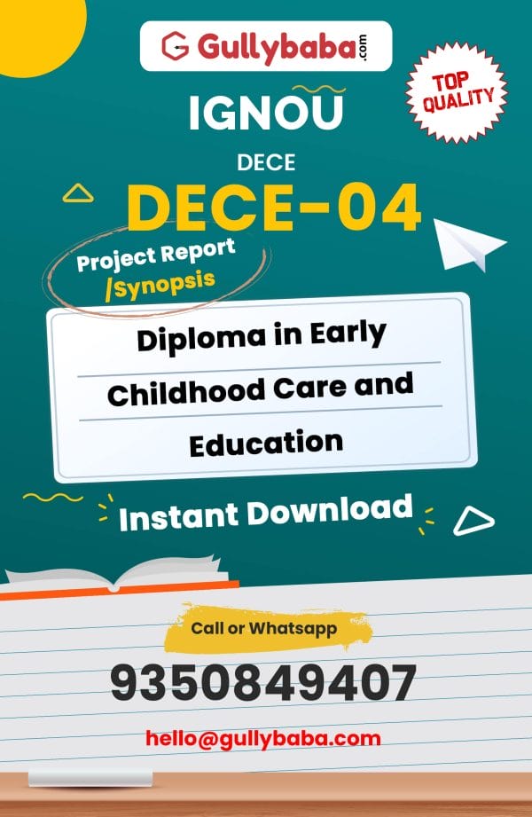DECE-04 Project – Diploma in Early Childhood Care and Education