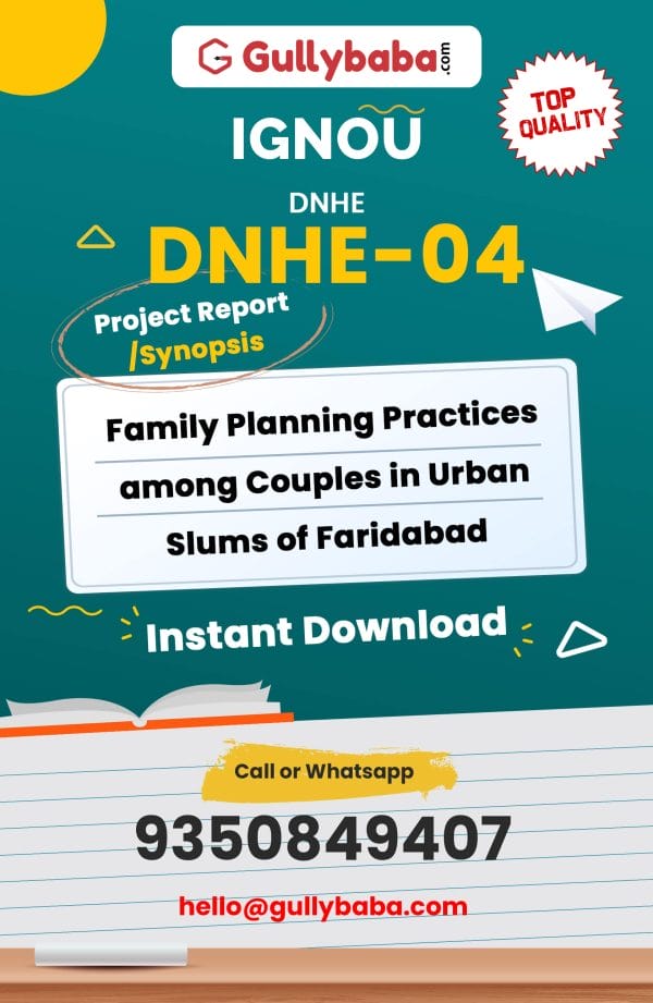 DNHE-04 Project – Eating Behaviors and Nutritional Status among a Group of Adolescent Girls in Jaipur