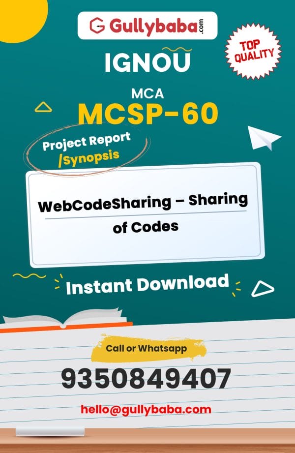MCSP-60 Project – WebCodeSharing – Sharing of Codes