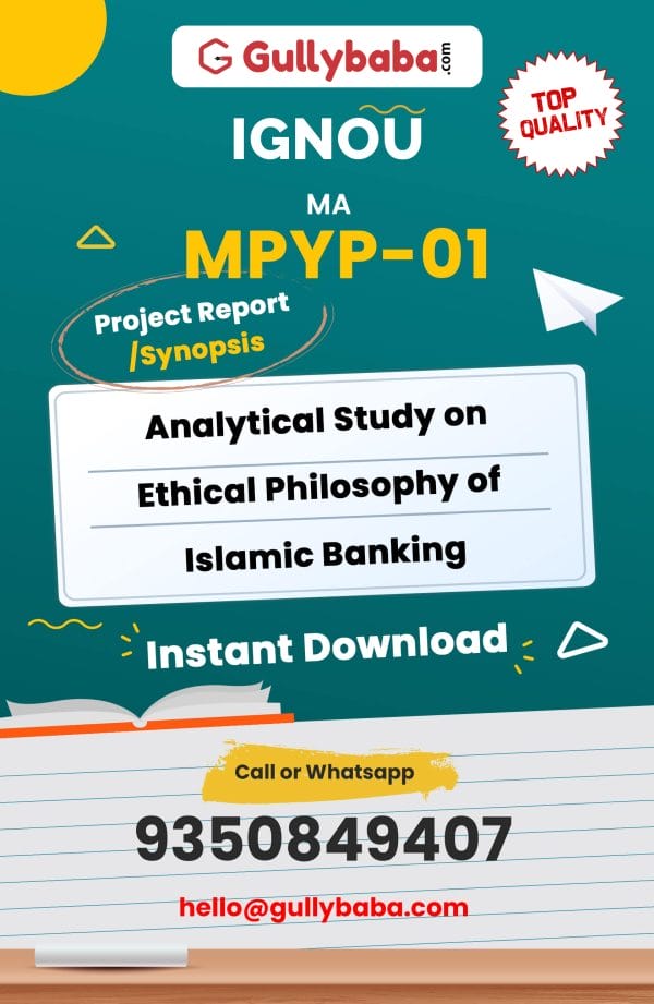 MPYP-01 Project – Analytical Study on Ethical Philosophy of Islamic Banking