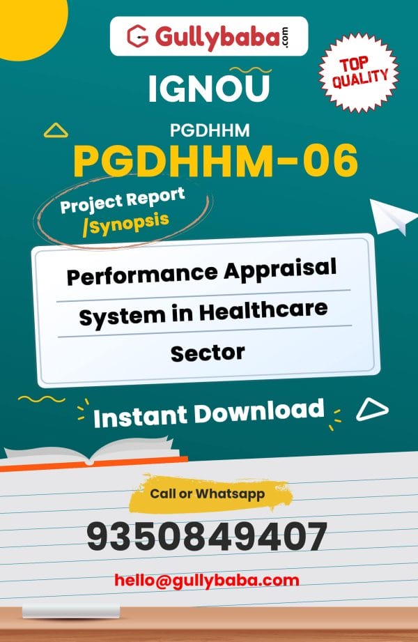PGDHHM-06 Project – Performance Appraisal System in Healthcare Sector