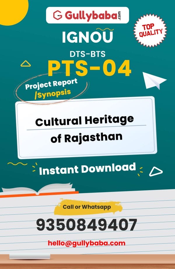 PTS-04 Project – Cultural Heritage of Rajasthan