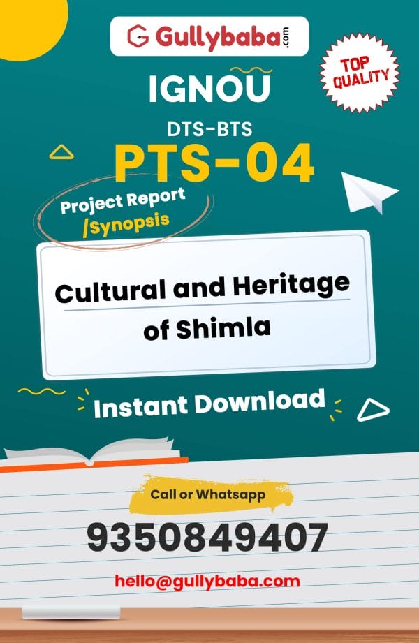 PTS-04 Project – Cultural and Heritage of Shimla