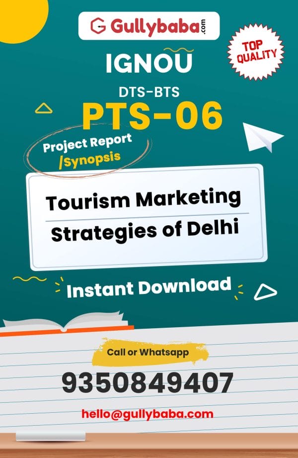 PTS-06 Project – Tourism Marketing Strategies of Delhi