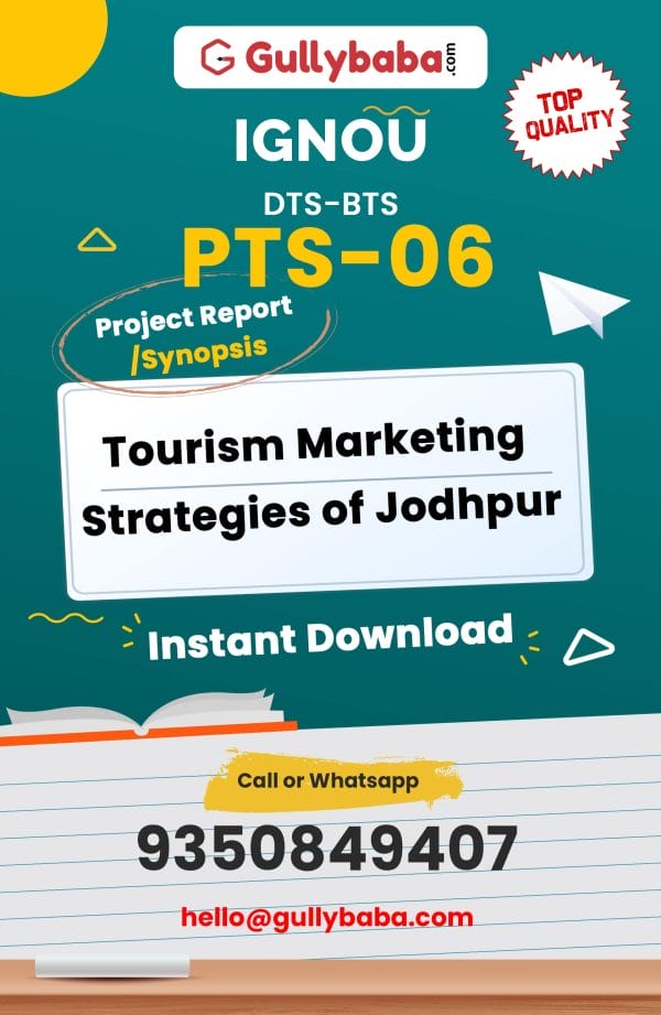 PTS-06 Project – Tourism Marketing Strategies of Jodhpur