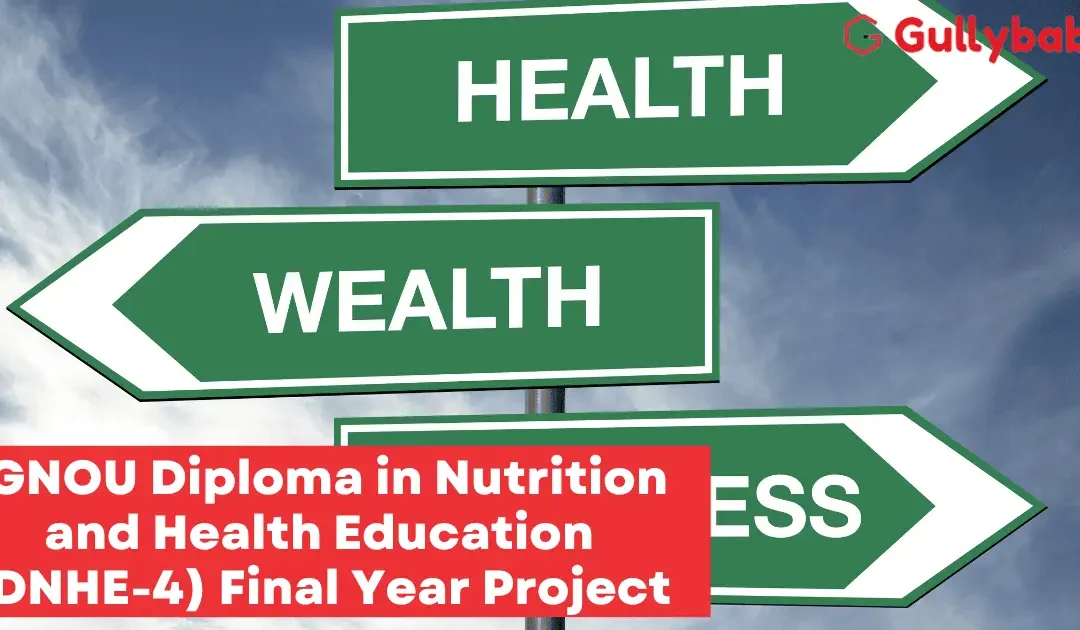 IGNOU Diploma in Nutrition and Health Education (DNHE-4) Final Year Project Report