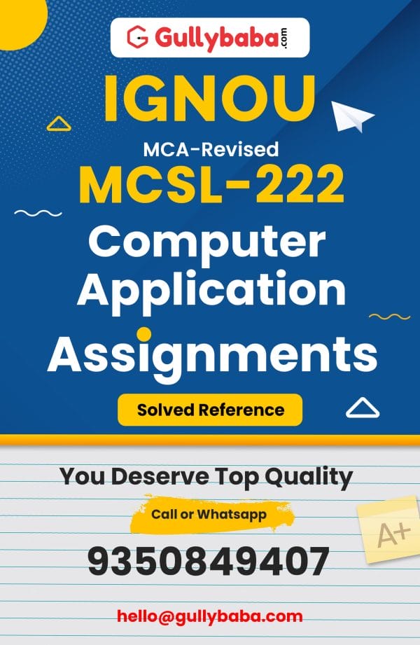 MCSL-222 Assignment