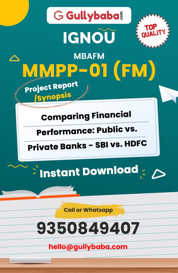 MMPP-01 (FM) Project – Comparing Financial Performance: Public vs. Private Banks – SBI vs. HDFC