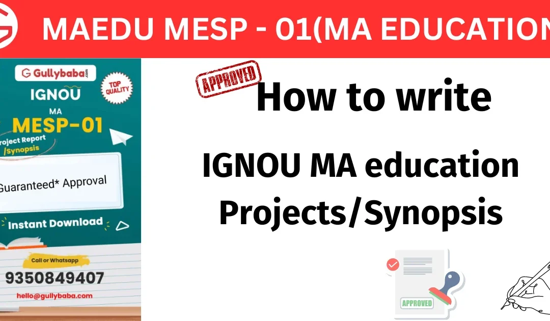 Complete Guidelines to make IGNOU MAEDU MESP–01 Project (MA EDUCATION)