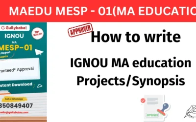 Complete Guidelines to make IGNOU MAEDU MESP–01 Project (MA EDUCATION)