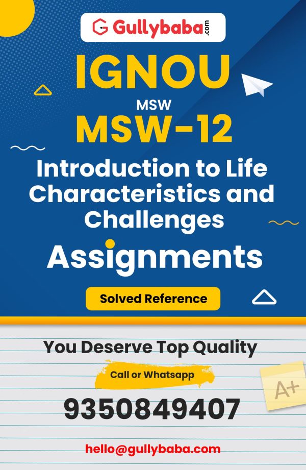 MSW-12 Assignment