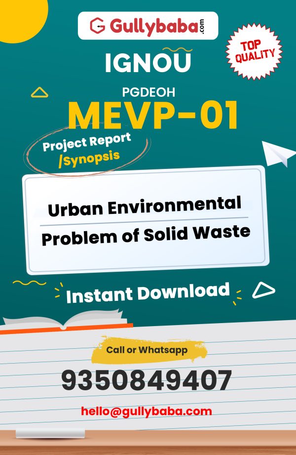 MEVP-01 Project – Urban Environmental Problem of solid waste