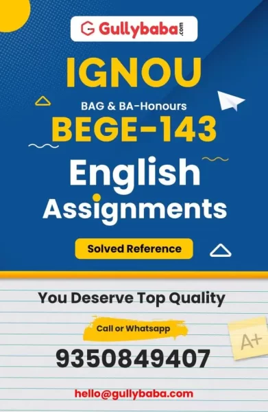 IGNOU BEGE-143 Solved Assignment