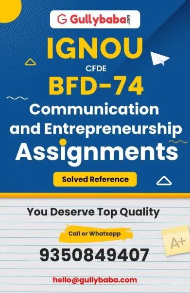 IGNOU BFD-74 Solved Assignment
