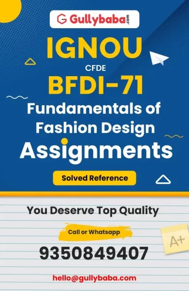 IGNOU BFDI-71 Solved Assignment