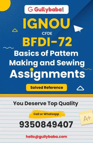 IGNOU BFDI-72 Solved Assignment