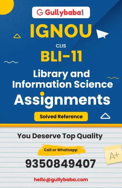 IGNOU BLI-11 Solved Assignment