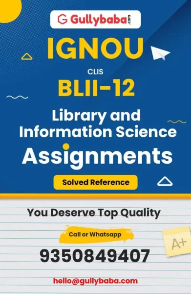 IGNOU BLII-12 Solved Assignment