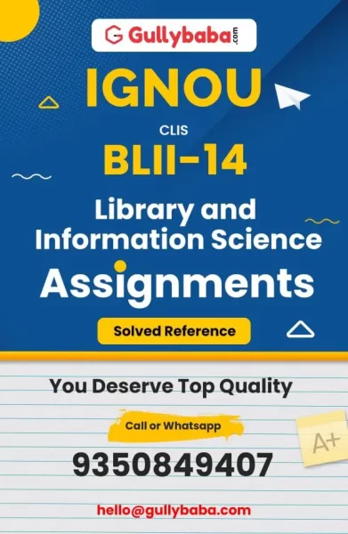 IGNOU BLII-14 Solved Assignment