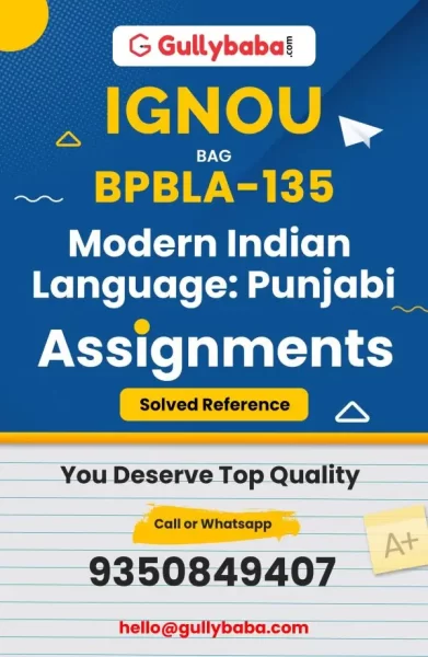 IGNOU BPBLA-135 Solved Assignment