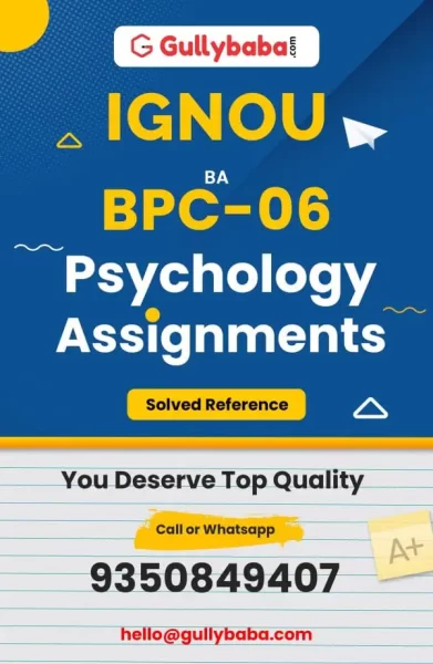 IGNOU BPC-06 Solved Assignment