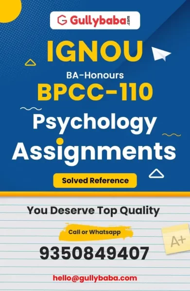 IGNOU BPCC-110 Solved Assignment
