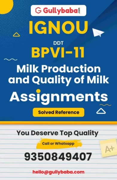 IGNOU BPVI-11 Solved Assignment