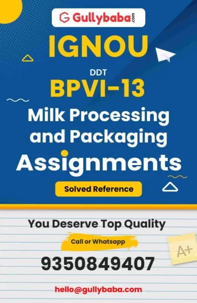 IGNOU BPVI-13 Solved Assignment