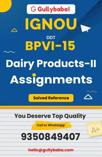 IGNOU BPVI-15 Solved Assignment