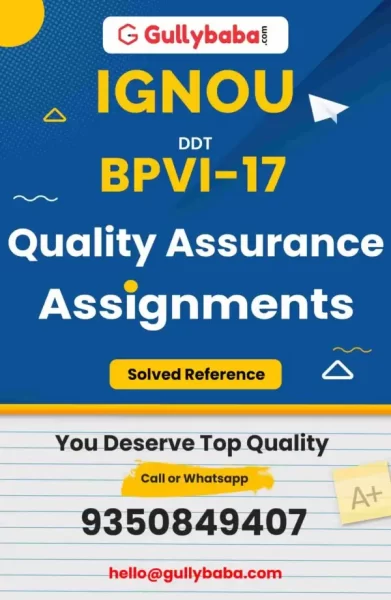 IGNOU BPVI-17 Solved Assignment