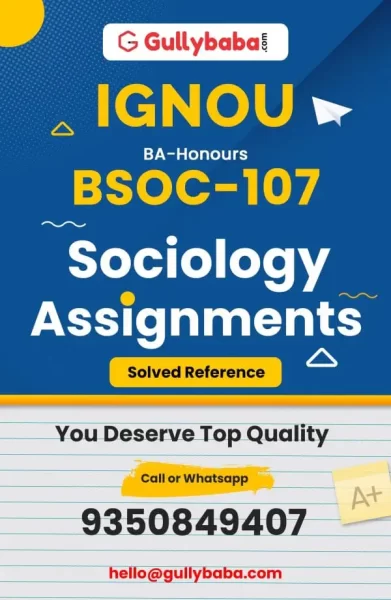 IGNOU BSOC-107 Solved Assignment