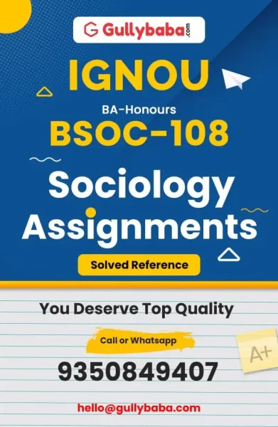 IGNOU BSOC-108 Solved Assignment