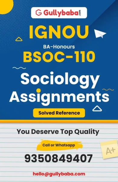 IGNOU BSOC-110 Solved Assignment