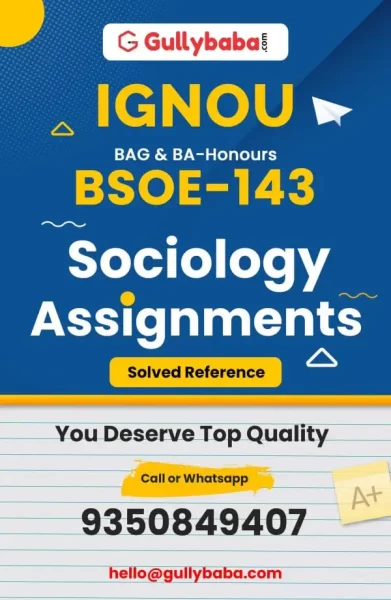 IGNOU BSOE-143 Solved Assignment