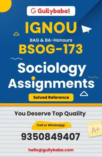 IGNOU BSOG-173 Solved Assignment