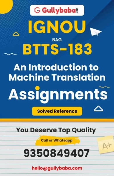 IGNOU BTTS-183 Solved Assignment