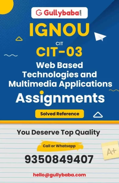 IGNOU CIT-03 Solved Assignment